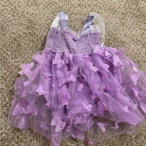 Purple butterlfy dress for 1 year old baby.